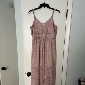 Dusty pink maxi dress with spaghetti straps